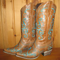 Lane Boots San Miguel Brown and Turquoise 