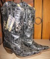 Corral Boots Black Vintage Lizard Overlay