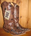 Corral Black Chocolate Lizard Overlay Boots