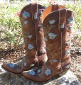 Old Gringo Abby Rose Brass/Aqua Cowgirl Boot