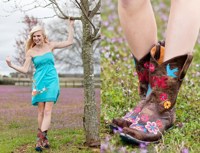 short dress with cowboy boots